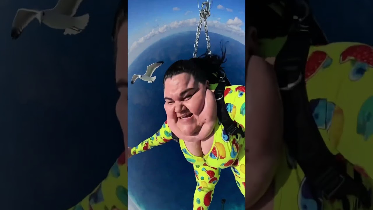 No Size Limits! Plus-Size American Woman Skydives from Helicopter Over Ocean