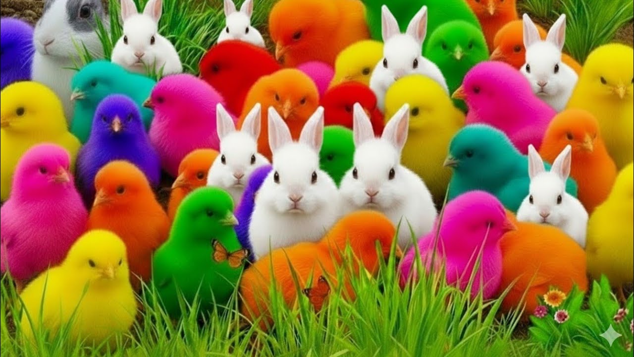 Ayam Lucu, ayam warna warni, ayam rainbow, kelinci lucu, bebek lucu, ikan koi, Hewan Lucu