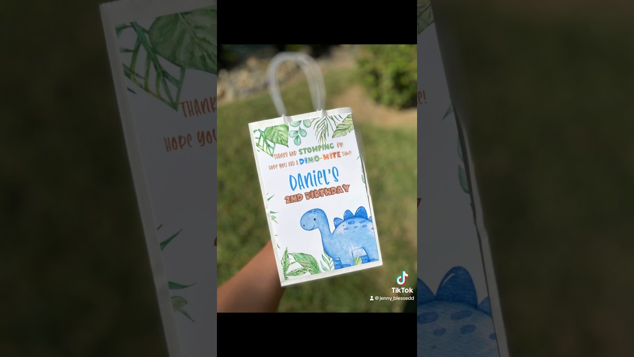 Party Treat Bags! Dinosaur Theme! 