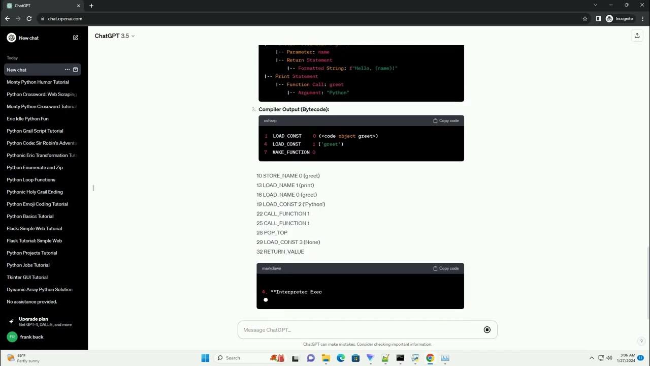 Explain how python interpreter works youtube