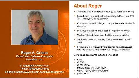 Hacking the Hacker, Roger Grimes - KnowBe4 CSAF 2022