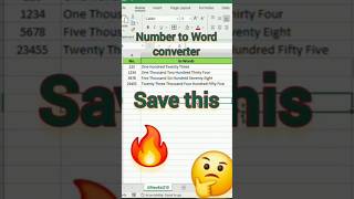 Convert Number in words | Amazing Tricks #exceltricks #exceltips #excelshorts #msexcel #copilot