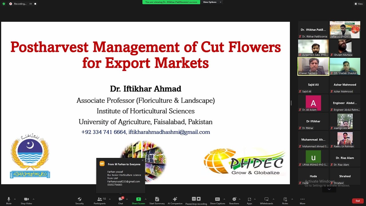 Post harvest Management Techniques of Cut Flowers for Export Markets