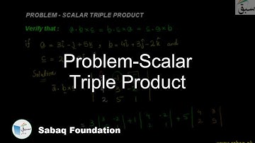 Problem-Scalar Triple Product, Math Lecture | Sabaq.pk