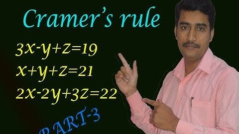 Solve for y using determinate three equations given & apply Cramer
