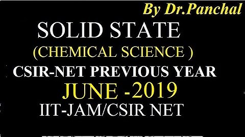 Previous year Questions || NET  Chemistry June -2019 I| By Dr.Panchal