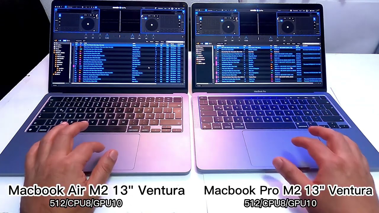 MacBook Air M2 13 512 vs MacBook Pro M2 13 512 - SERATO DJ 3.0