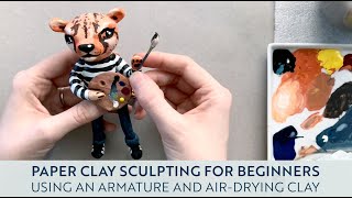 Paper Clay Animal Sculpture - Sculpting with Air Dry Clay on an Armature for Beginners