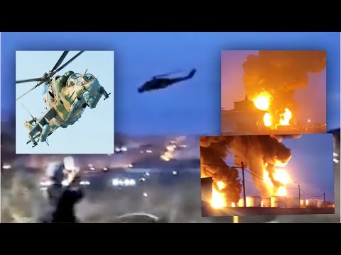 🔴 Ukraine War - Airstrike On Russian Soil! MI-24 Helicopters Strike Oil Depot In Belgorod