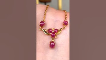 HV15103i-8 | Dây chuyền nữ vàng 10k đá ruby tự nhiên Lục Yên - Giá 1.500k - 0921.400.999