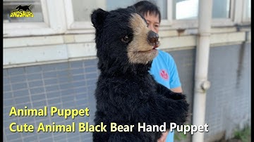 Cute Animal Black Bear Hand Puppet | Puppets