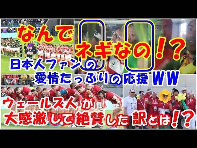 海外の反応 感動 なんでネギなの ラクビーw杯日本大会で日本人ファンの愛情たっぷりなラグビー応援とは ウェールズ人が大感激し絶賛な訳 Youtube