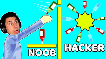 Bottle Flip NOOB VS HACKER! | Happy Wheels