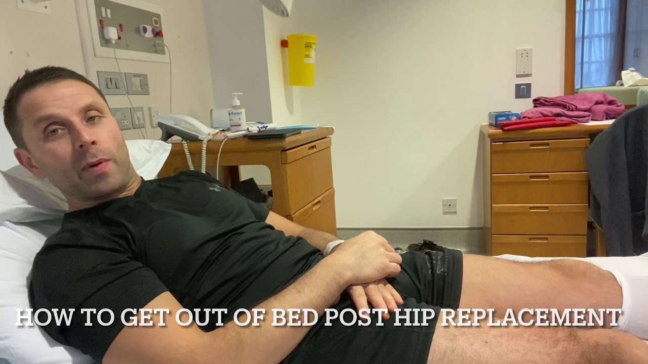 How to get out of bed and stand up safely post hip replacement - YouTube
