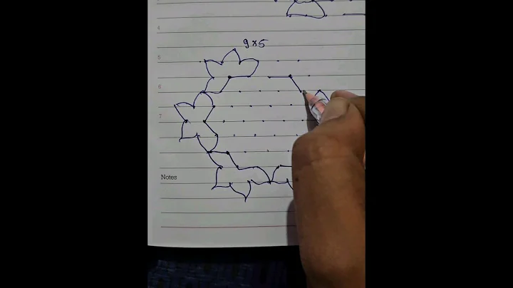 9×5 easy kolam rangoli |9×5 flower rangoli |easy daily use rangoli|simple flower rangoli #shorts