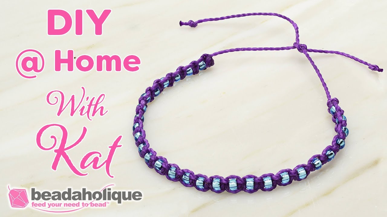 How to Make a 4 Strand Braided Friendship Bracelet using Waxed Cord —  Beadaholique