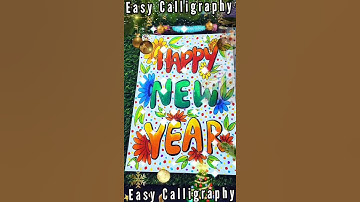 How to write Happy New Year 2022 in style(step by step) new year drawing | Calligraphy |DIY #shorts