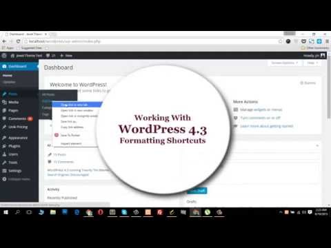 How To Work with WordPress 4.3 Formatting Shortcuts ?