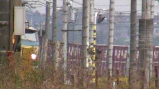 ＥＦ６６－２０ ＪＲ貨物更新車色コキ牽引、貨物列車。