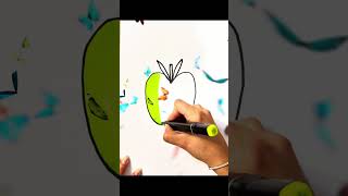 Çocuklar İçin Kolay Elma Çizimi Ve Boyama 🍏💚❤️ | Easy Drawing And Painting ✨🎨🖌️