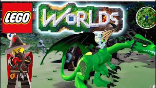 Lego worlds-unlocking the green Forest-Dragon part-1