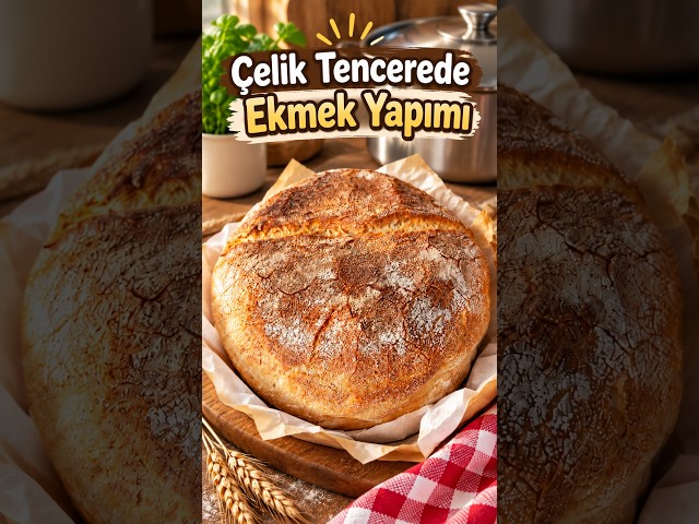 Çelik Tencerede Ekmek Yaptım! Dışı Çıtır İçi Yumuşacık 🥖✨ #shorts #pratiktarifler #yemektarifleri