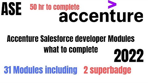 Accenture Salesforce Modules || 2022 || 50hr || 31 modules including Projects || SFDC Intership