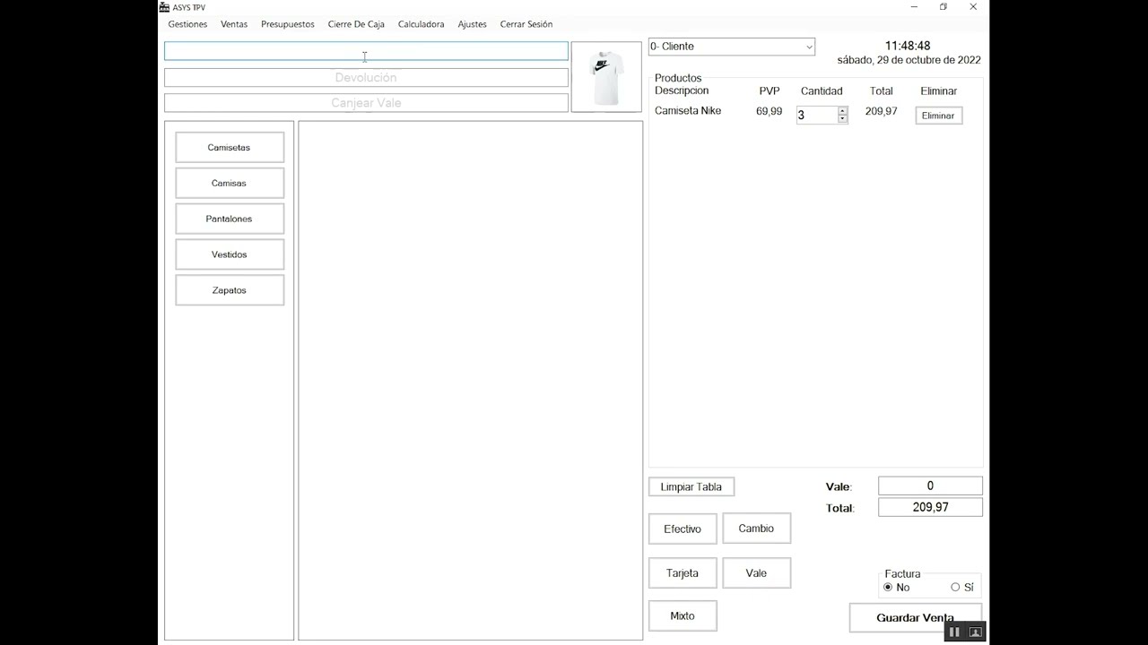 Software TPV Profesional para tiendas de ropa, zapatos, Moda, Accesorios: como realizar una venta