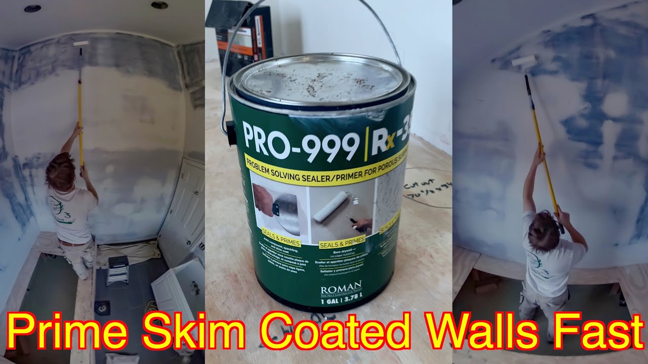 Prime/Seal Skim Coated Walls Fast Roman Pro999 / RX35 YouTube