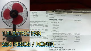 Electric Fan Consumption in One Month | Computation of Electric Bill | Local Electrician