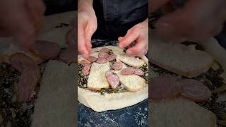 Pizza with Chicory, Taleggio & Sausage 🍕🤌