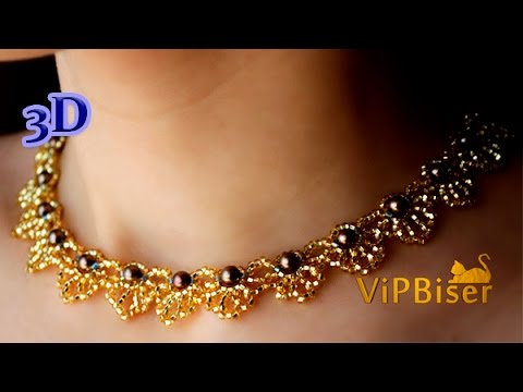 Beautiful beaded necklace. 3D tutorial - YouTube