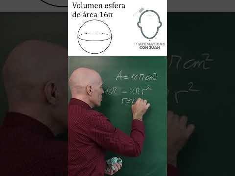 Si el área de una esfera es 16π cm², ¿cuál es el volumen?