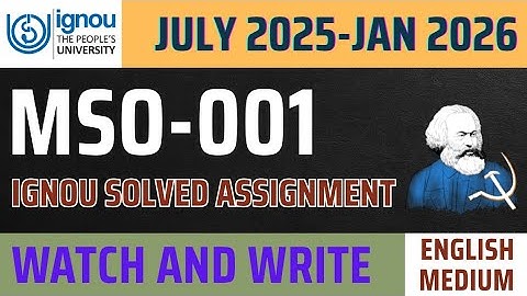 MSO-001 SOLVED ASSIGNMENT 2025-26 l MSO01 ,MSO1 Solved assignment for July 2025 and Jan 2026 IGNOU