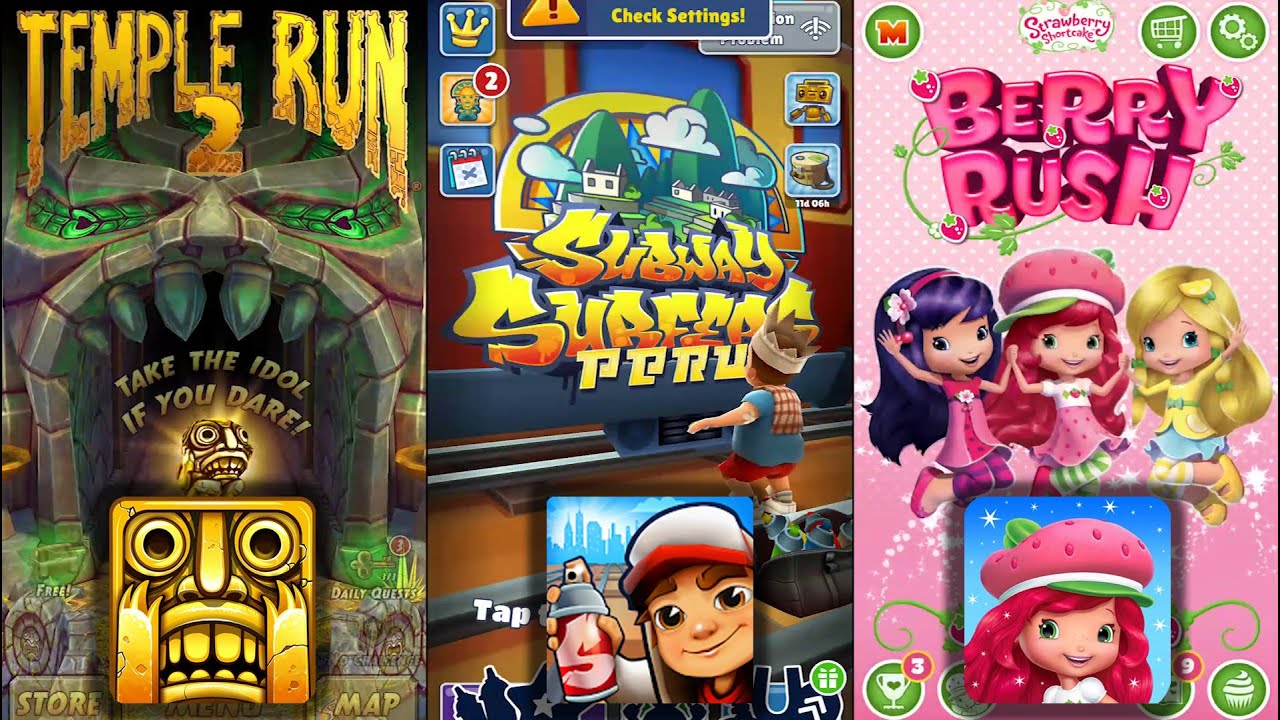 Temple Run 2 Sky Summit Vs Subway Surfers Peru Vs Berry Rush - Endless ...