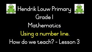 How to use a number line in grade 1 -  LESSON 3