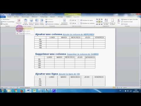 Vidéo: Comment Ajouter Des Colonnes à Un Tableau Word