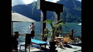 Hot spring at batur volcano
