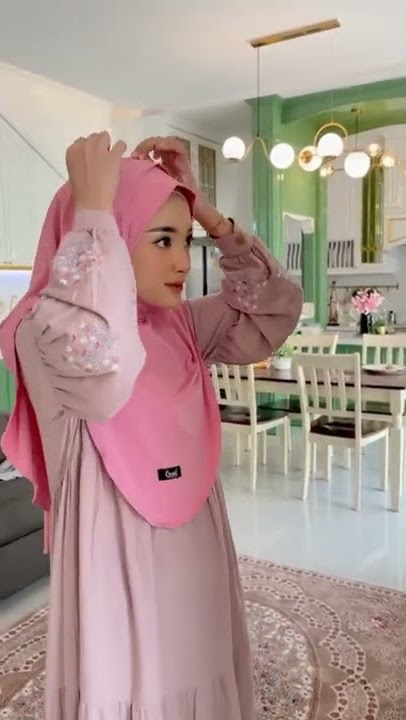 Inspirasi hijab menutup dada warna pink 😍 | link dikomentar #hijabstyle #jilbab