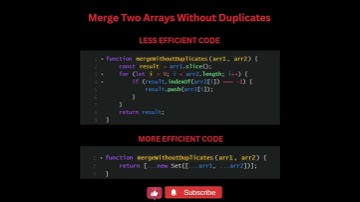 Merging two arrays without duplicates #javascript #coding #webdesign #webdevelopment #python
