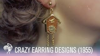 Crazy Earring Designs Including Cuckoo Clocks & More! (1955) | Vintage Fashions