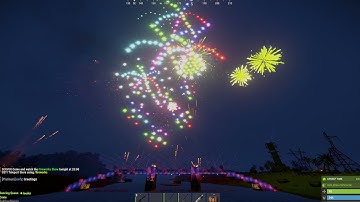Rust pre-NYE firework show on Rustywasteland PvE server