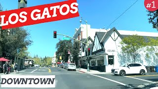 DRIVING DOWNTOWN, LOS GATOS CALIFORNIA, DASH CAM, USA