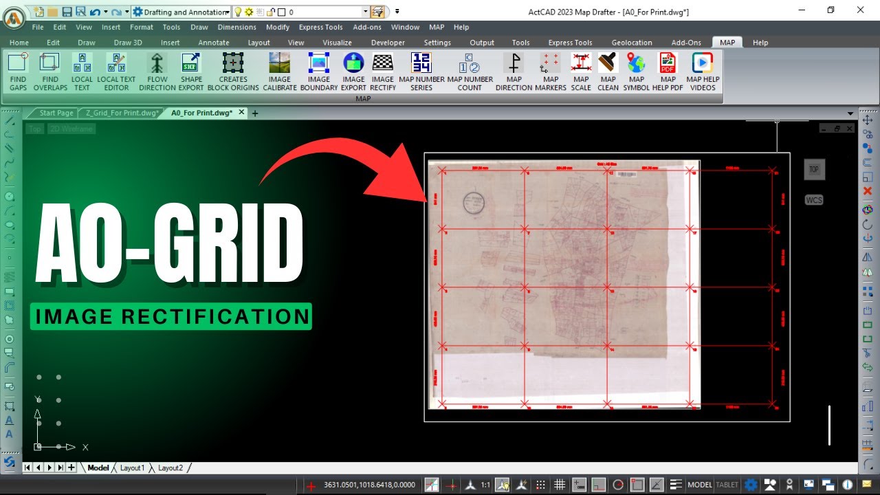 A0 GRID IMAGE RECTIFICATION - ActCAD Map Drafter