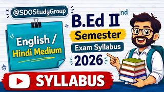 B.ed Second semester syllabus 2026 || Both medium hindi or english ||