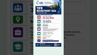 TIFR Job update 8/30#tifrphysics#2026#job#students#success#life#science#best#money#shorts#ytshorts