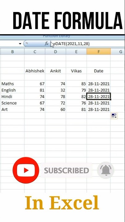 How to use Date Function In Excel।। Date Formula In Excel।।Date Formula ...