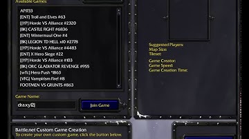 Warcraft 3 lobby doesn