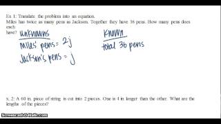 1-6 Translating Problems into Equations