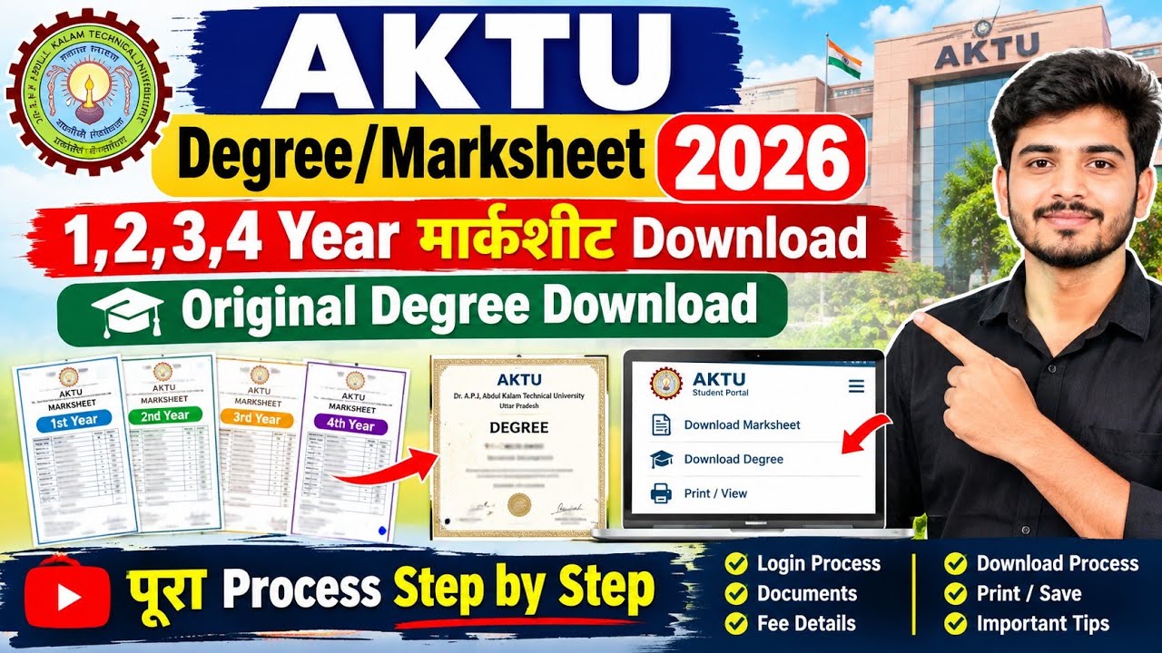 How to Download AKTU Original Degree & Marksheet 2026 AKTU Original ...